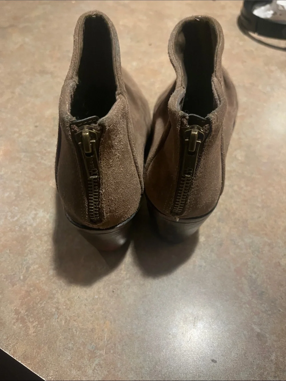 Women’s Brown Suede Ankle Booties - Classic Ruched Design